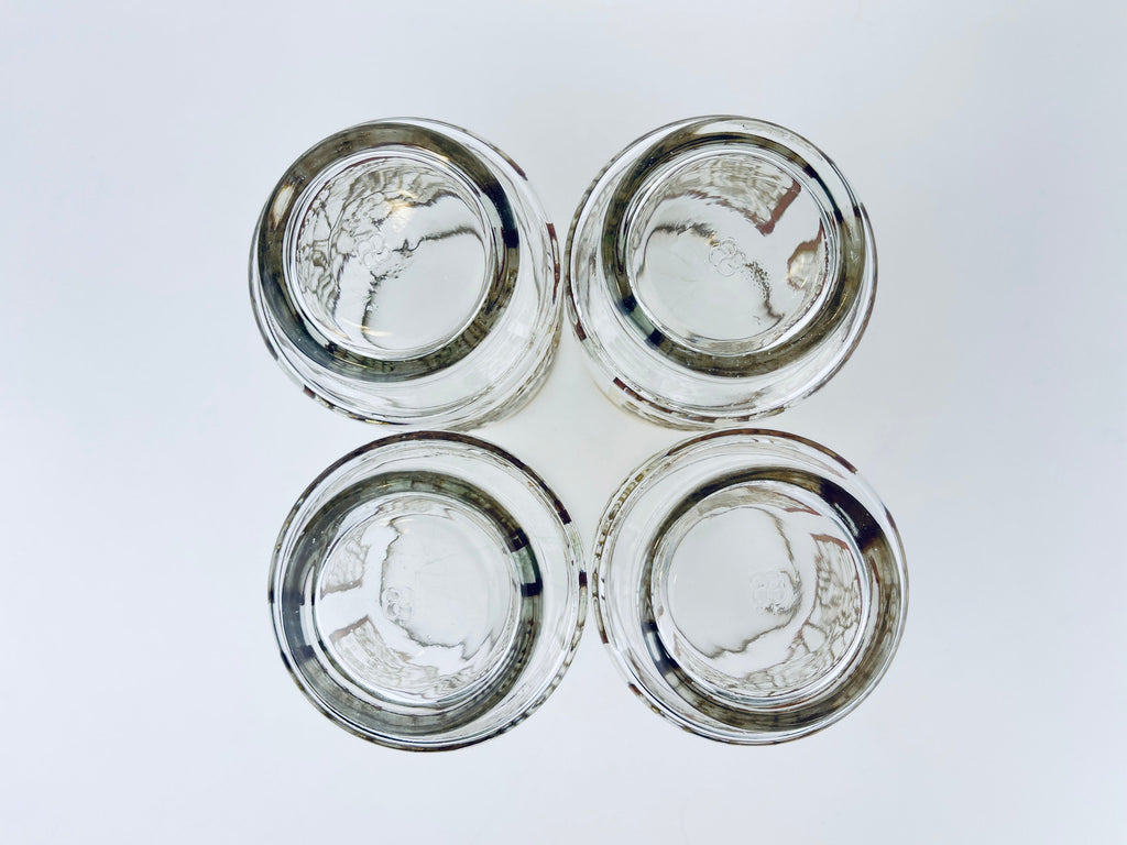 Product image for 'vintage gold textured crackle ice glass set set of four 4 lowball barware glasses barware gift' (view 8ff6ac)