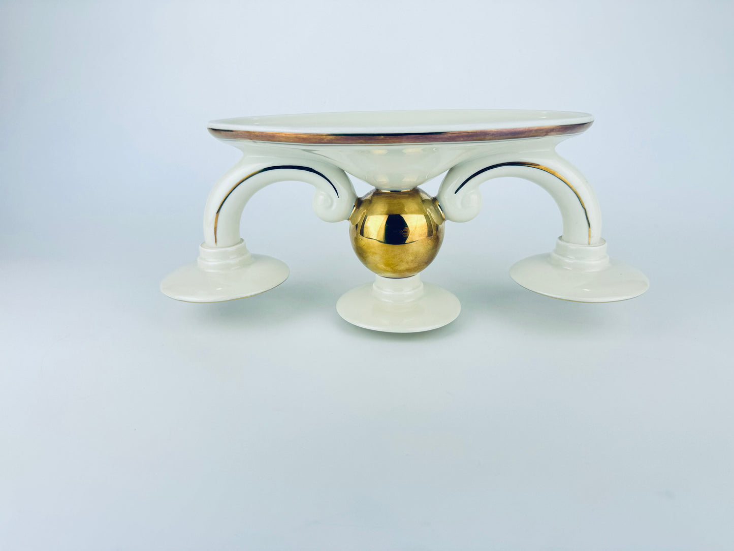 Vintage 'Alka Kunst' Elfenbein &amp; 'Echt Gold' Kerzenständer - Made in Bavaria Germany