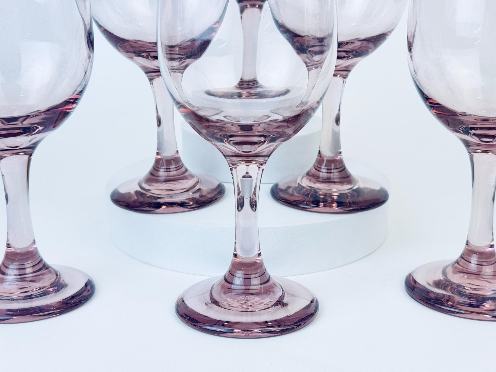Product image for 'vintage plum purple libbey wine glasses set of six 6' (view 857498)