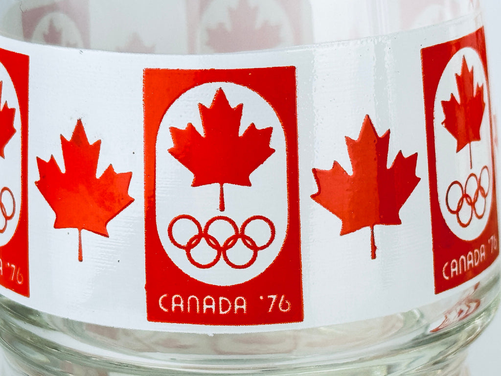 Product image for 'vintage 1976 canada olympics lowball rock glasses set of four 4 barware gift vintage canadiana' (view c8d375)