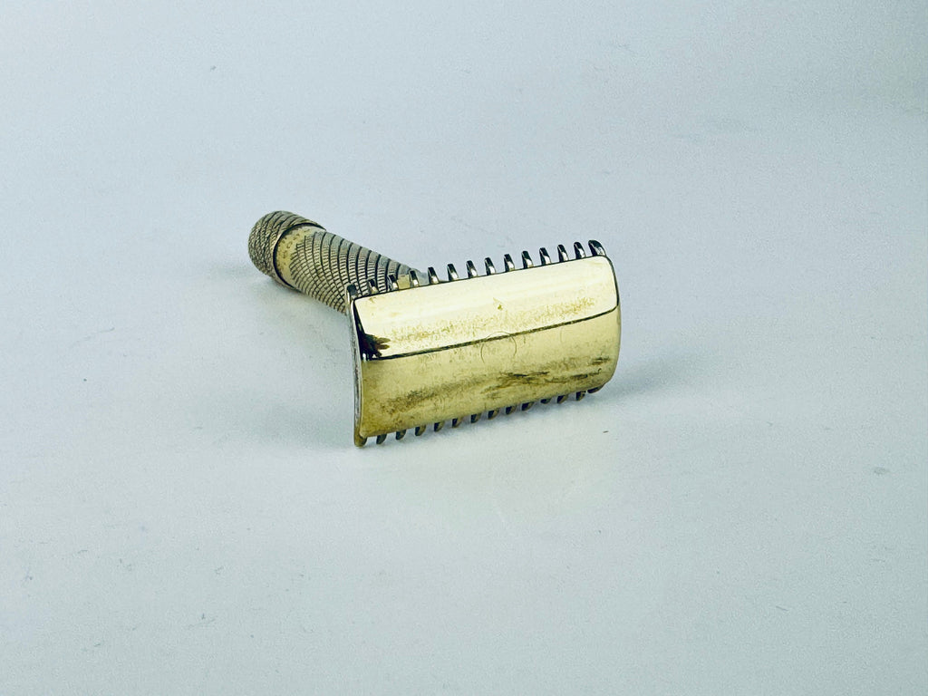 Product image for 'vintage antique gold silver metal razor blade mens shaving' (view c58f5c)