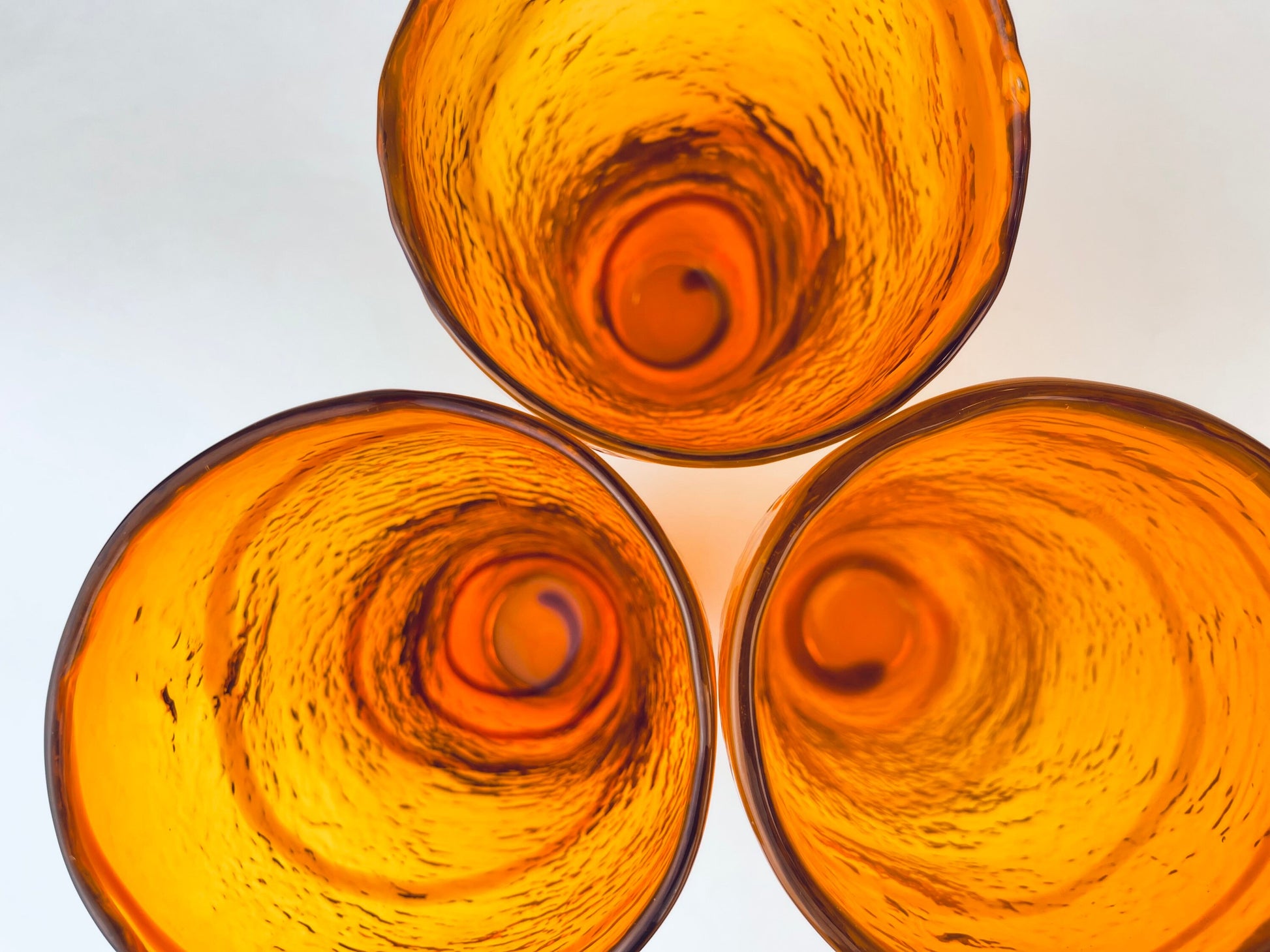 Product image for 'vintage hand blown orange swirl glassware set decanter cups' (view e91b15)