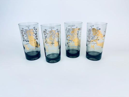 Product image for 'vintage federal glass zodiac tumblers set of 4 astrological highball glasses' (view 94cbe1)