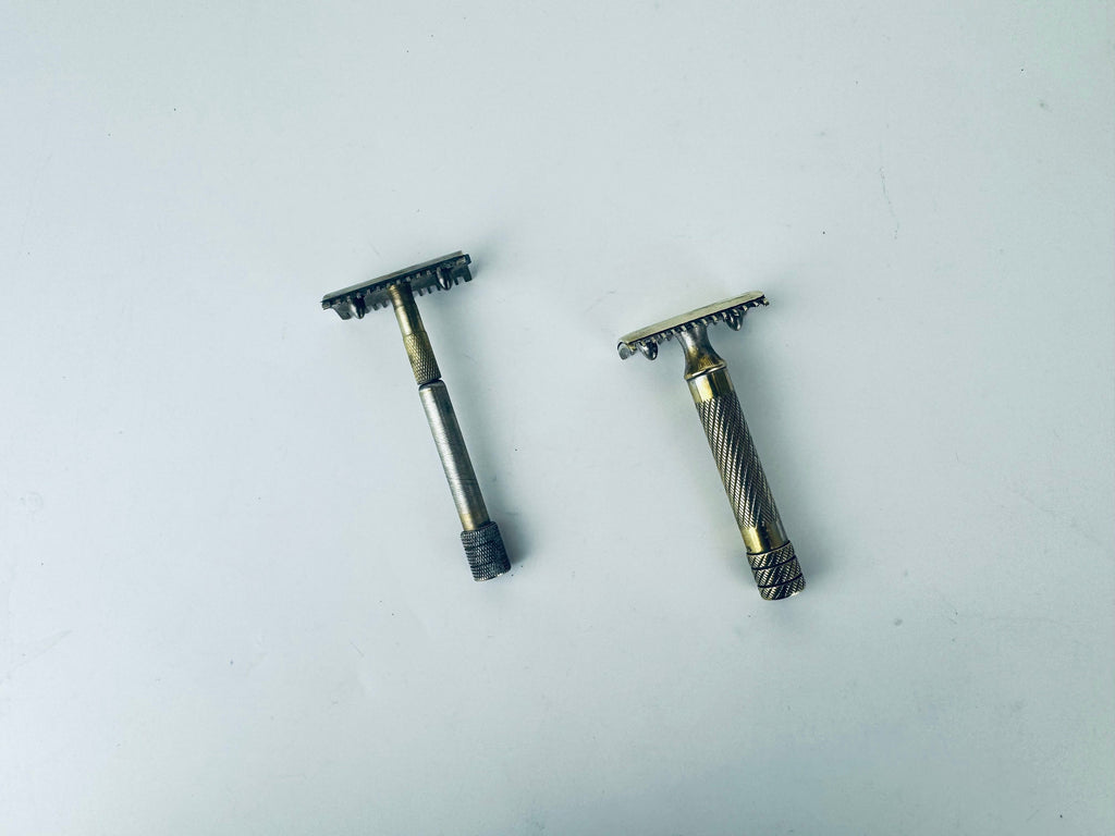 Product image for 'vintage antique gold silver metal razor blade mens shaving' (view 28c9cd)