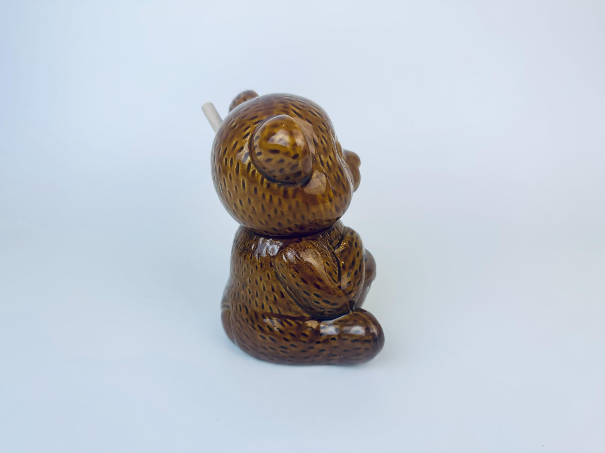 Product image for 'vintage glazed ceramic bear honey pot jar wooden honey dipper' (view 3b5e5a)