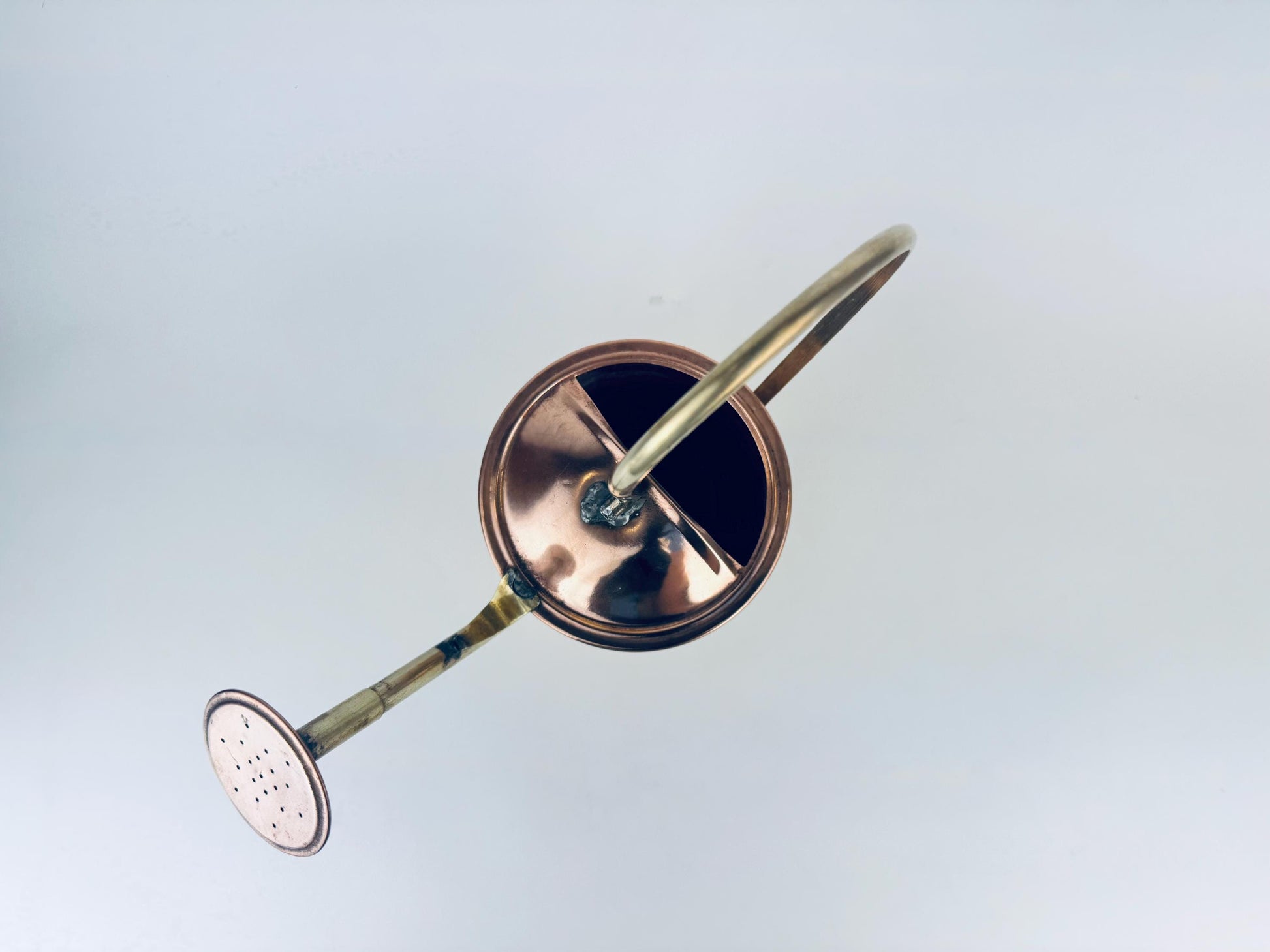 Product image for 'vintage copper brass watering can art deco handle mid century patina charm' (view c272e4)
