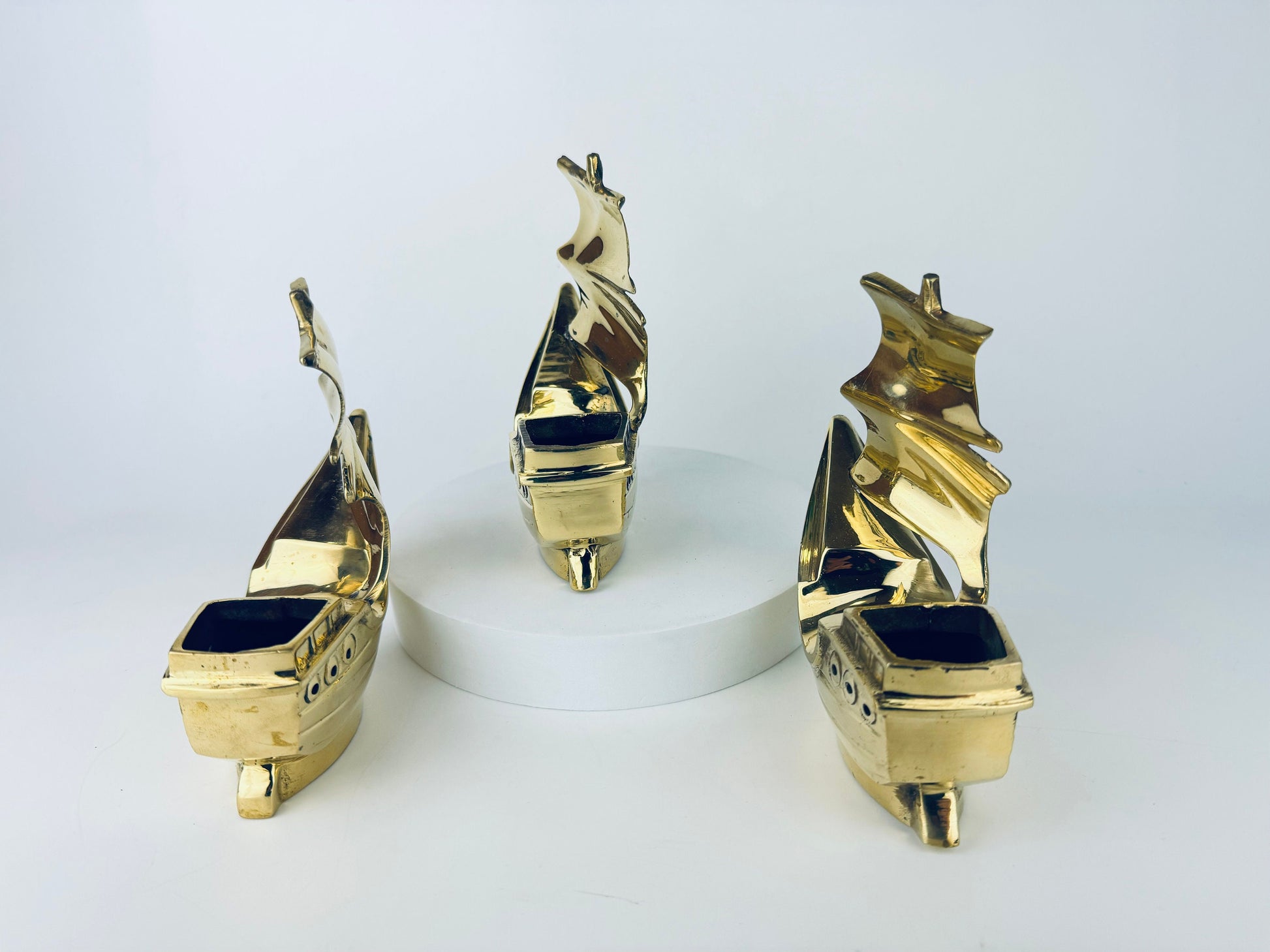 Product image for 'vintage brass pirate boat ship planter sculpture sold separately' (view e866f4)