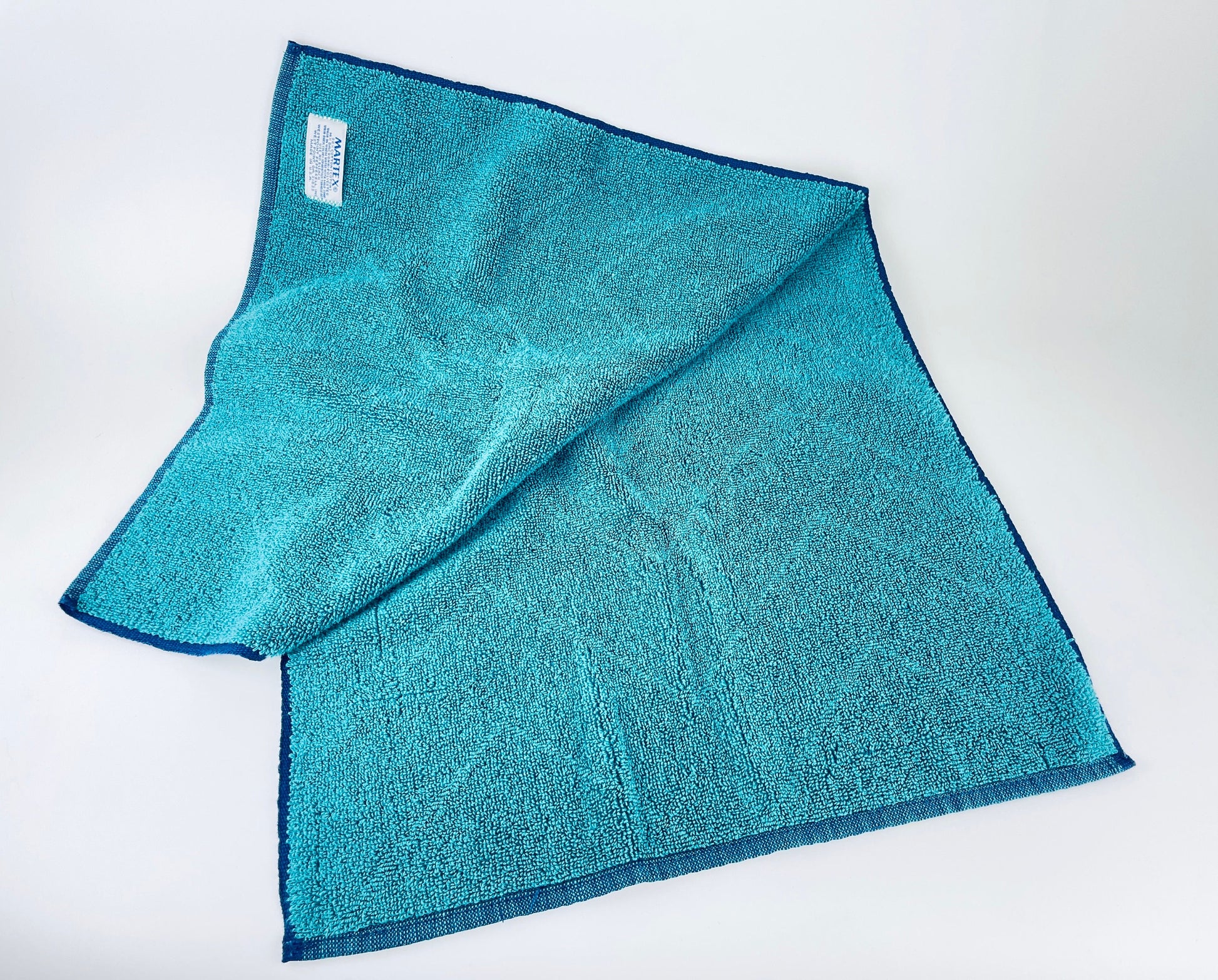 Product image for 'vintage green blue chevron striped martex bath towel set hand face towels made in usa' (view 92d024)