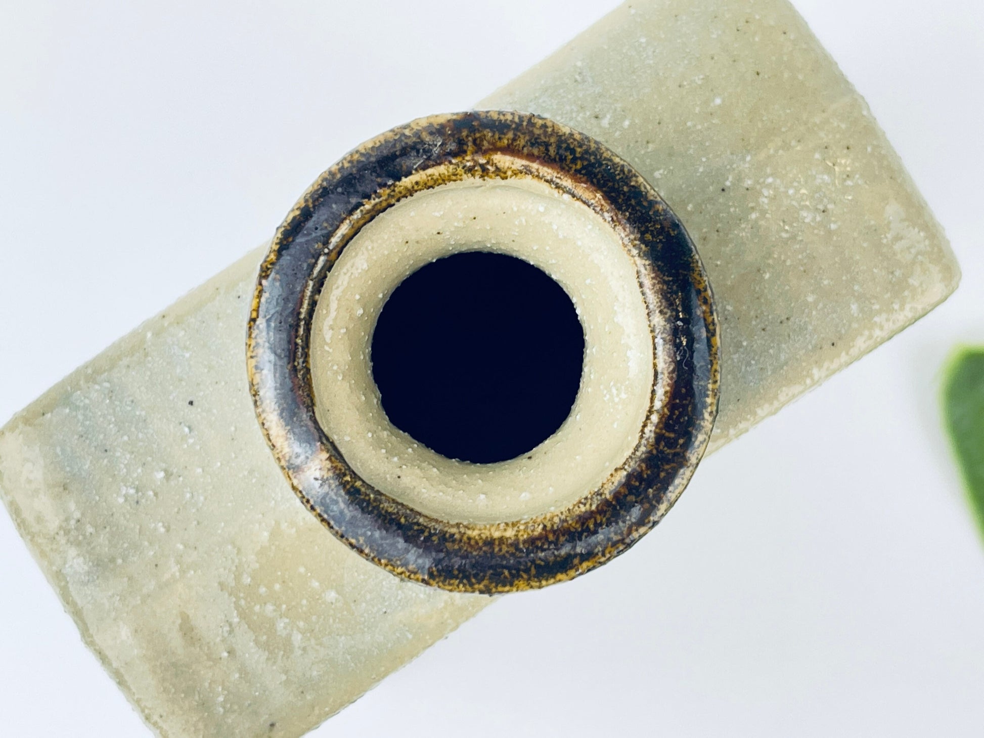Product image for 'vintage salt glazed stoneware square vase hand painted floral' (view 242243)