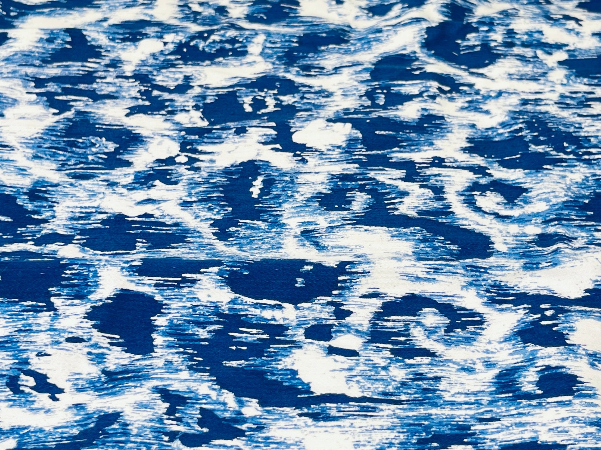 Product image for 'vintage blue white animal print jersey knit cotton fabric 31 x 33' (view d23ae9)