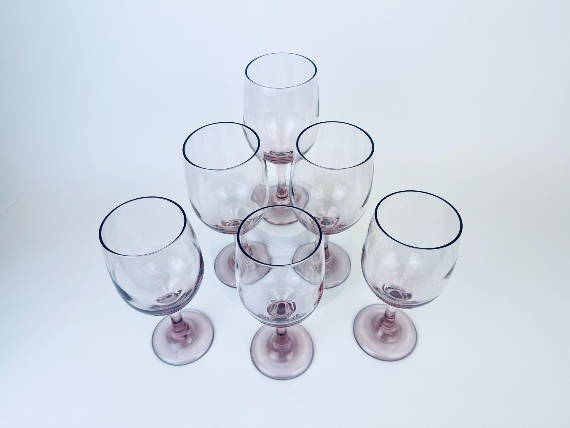 Product image for 'vintage plum purple libbey wine glasses set of six 6' (view b663c0)