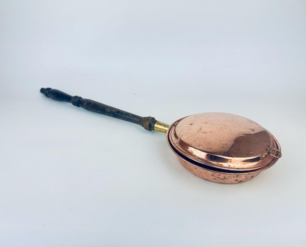 Product image for 'antique george iii copper bed warming pan turned wood handle' (view 30c57a)