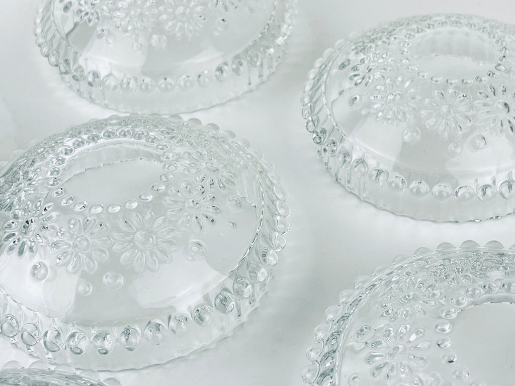Product image for 'vintage clear crystal glass hobnail daisy floral bowl serving set made in germany by walther glas fabiola line set of five 5' (view 0ae8f6)