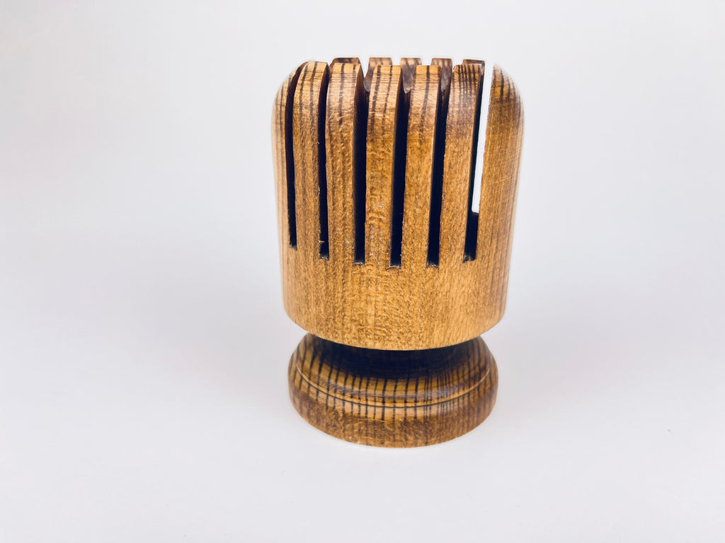 Product image for 'vintage 1970s wood desk organizer set pencil paperclip letter holders' (view fff63a)
