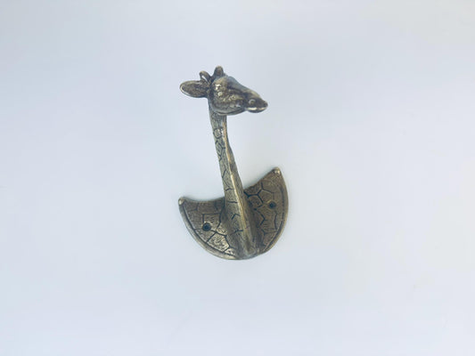 Product image for 'vintage solid brass giraffe wall mounted hook attractive aged metal patina' (view 4f0aa6)