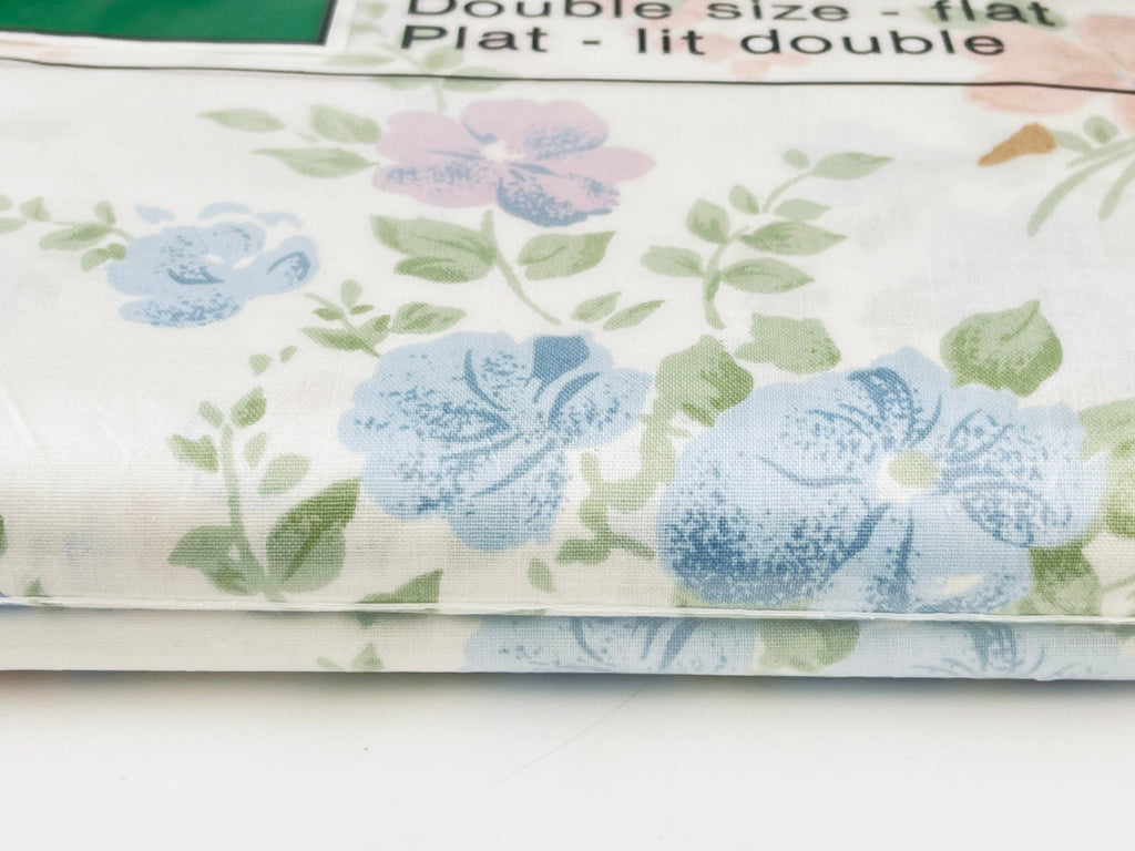 Product image for 'vintage sears perma prest floral double full flat sheet 50 50 cotton polyester blend new old stock nos made in canada' (view 36fe2c)