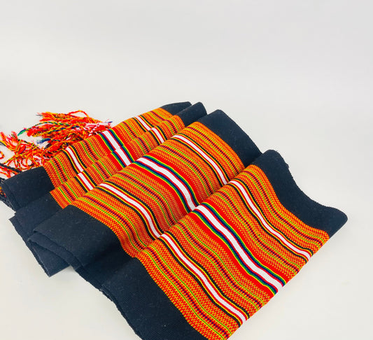 Product image for 'vintage 70s rectangular striped fringe table runner' (view 2f4c42)