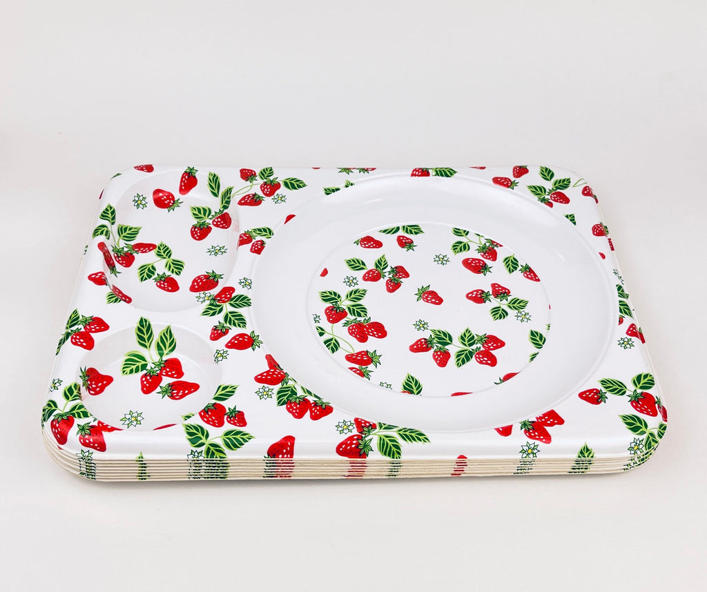 Product image for 'vintage strawberry fields tray retro picnic dining charm' (view 844627)
