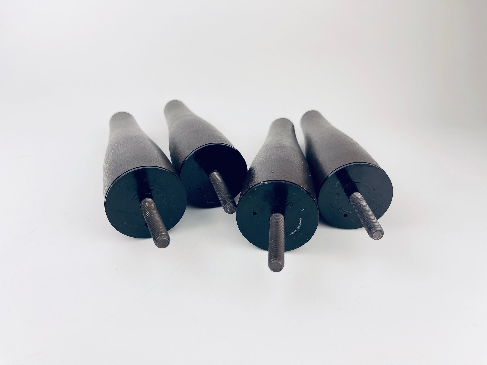 Product image for 'vintage mcm dark brown round faux wood replacement legs 6 set of four 4 patented 1979' (view c90fc6)