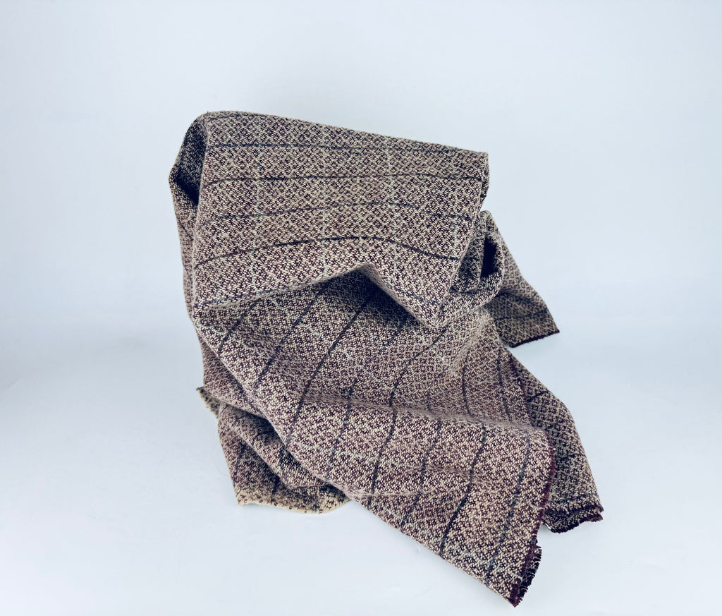 Product image for 'vintage brown beige striped wool fabric 37 x 60' (view aa6dfd)