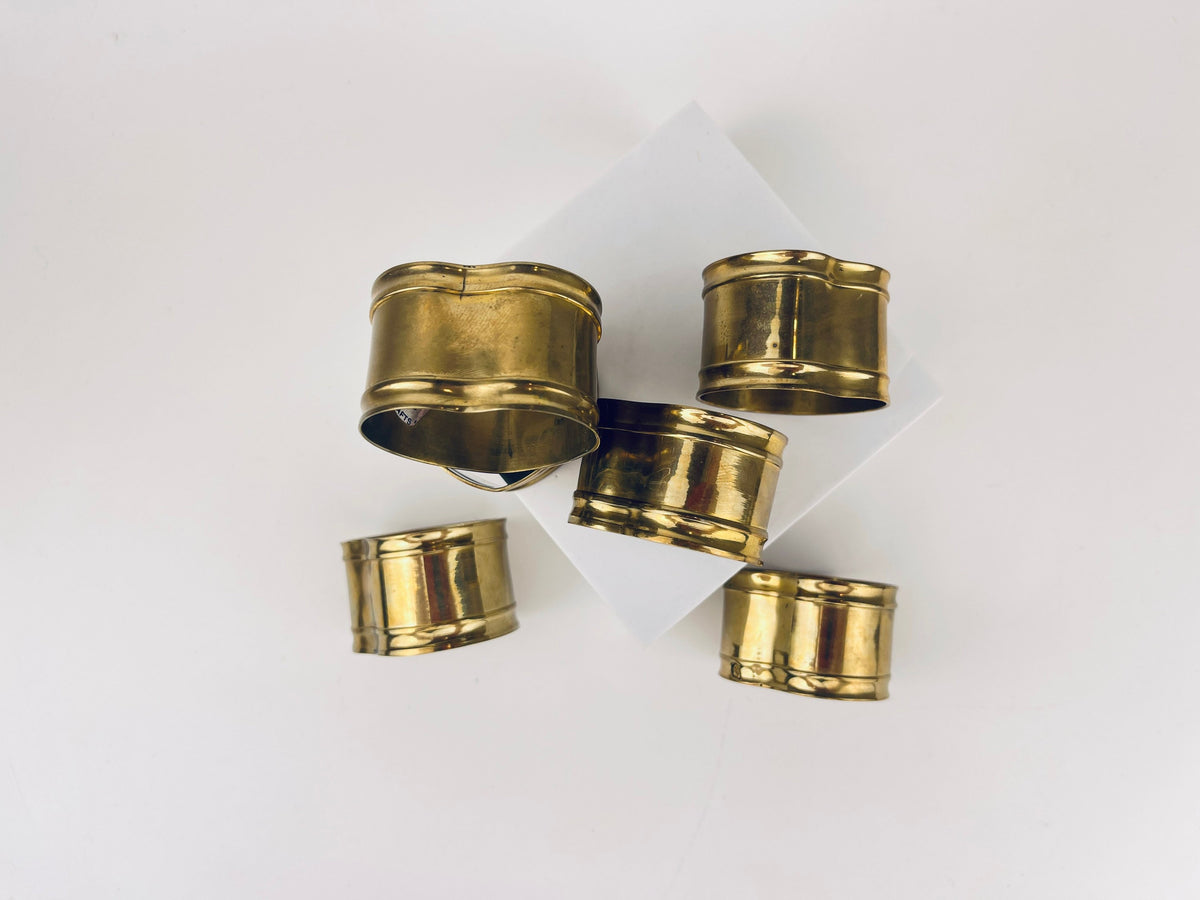 Product image for 'vintage brass heart shaped napkin ring holders set of six 6 attractive aged patina' (view 11cd9e)