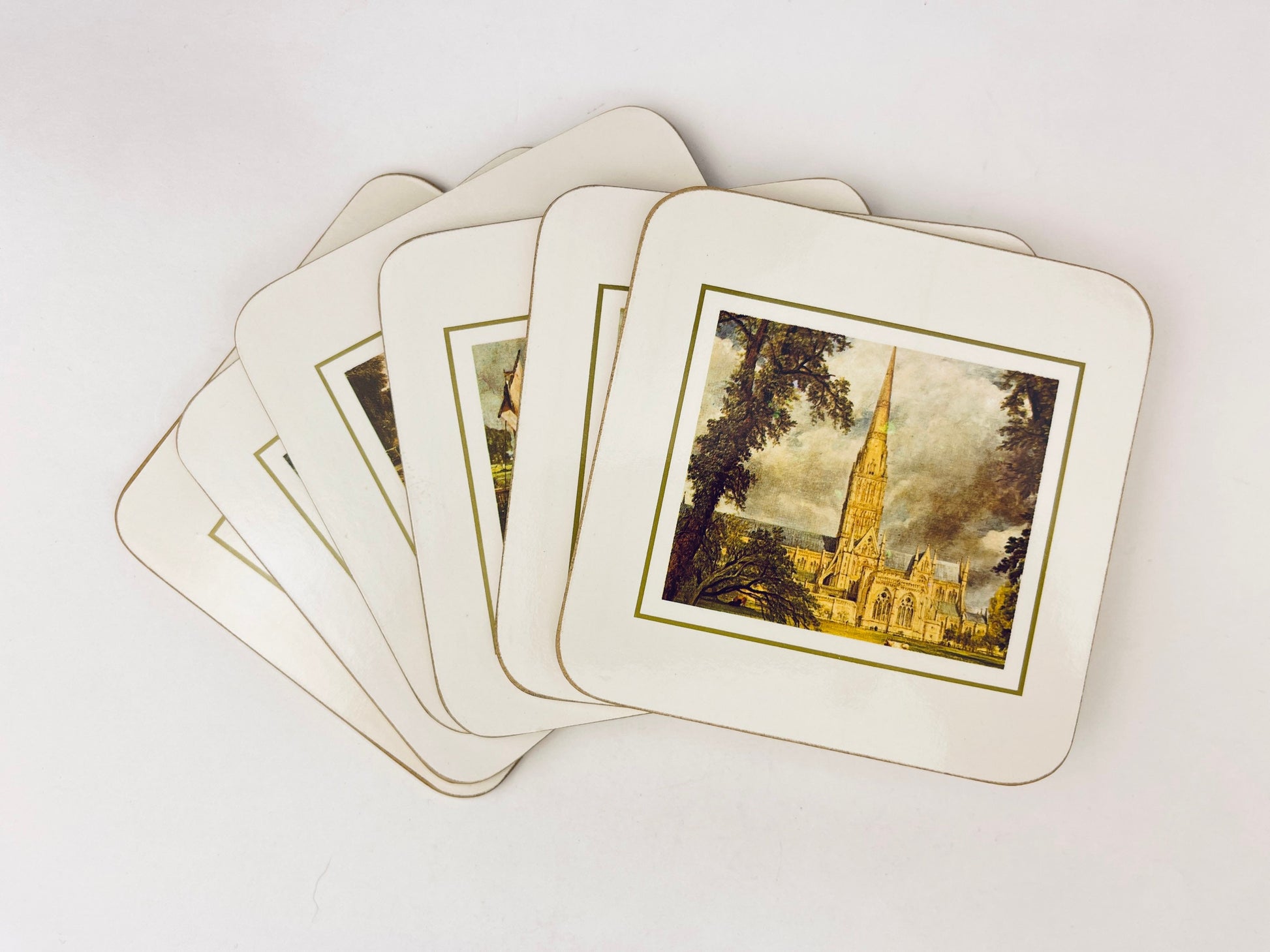 Product image for 'vintage clover leaf coasters set of 6 british art inspired tableware' (view c61fd9)