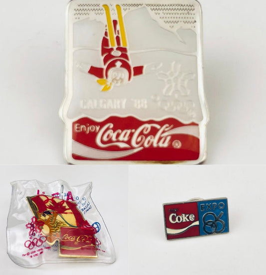 Product image for 'vintage calgary 1988 olympics coca cola pin usa issued made in taiwan new old stock nos pins sold separately' (view a65f0a)