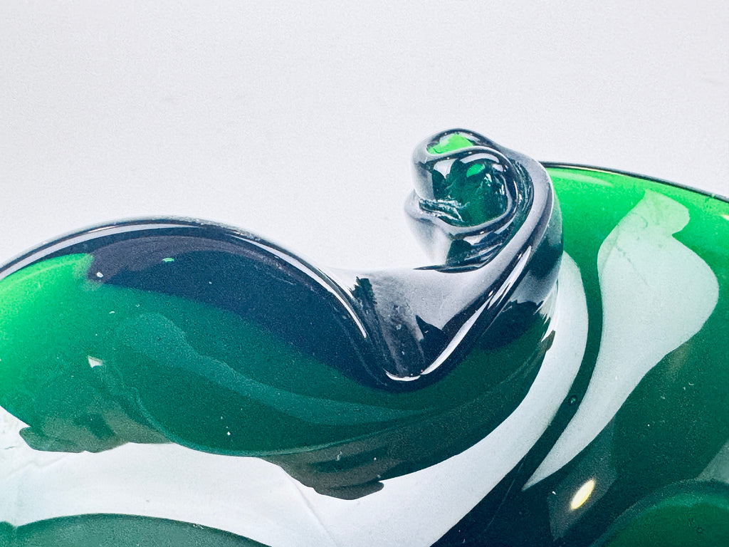 Product image for 'vintage green art glass ashtrays rolled rim bullicante controlled bubbles sold separately' (view 4e2cdc)