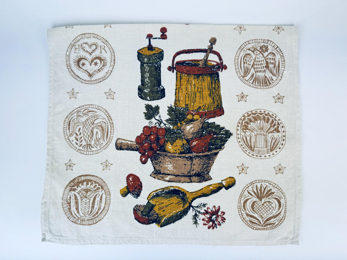Product image for 'vintage old rustic kitchen linen tea towel duraweave kitchen fashions pure linen old country kitchen statement towel made in poland' (view 7881ed)