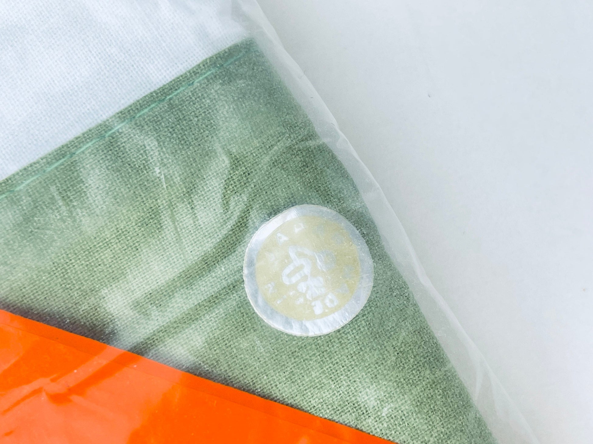 Product image for 'vintage muslin pillowcases nos 60s japanese cotton olive trim' (view b743eb)