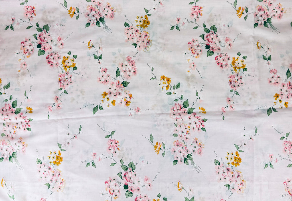 Product image for 'vintage light pink floral semi sheer cotton fabric 44 x 74' (view cc2259)