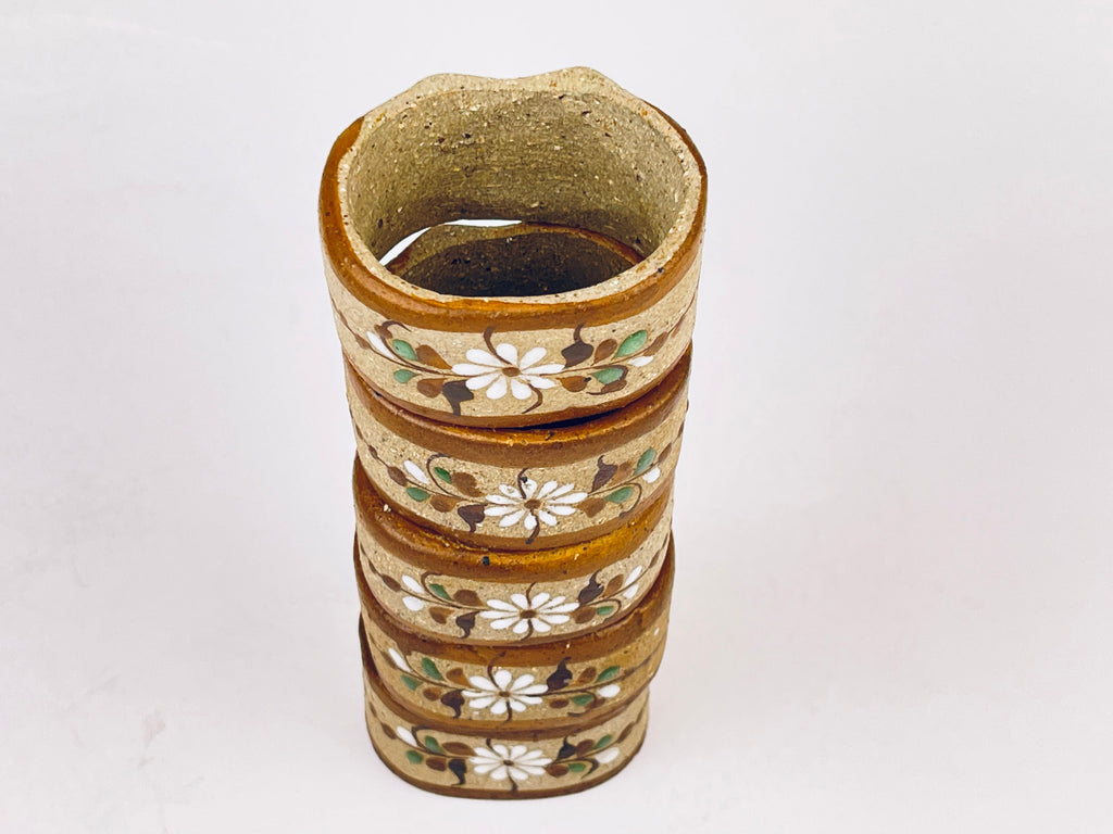 Product image for 'vintage hand painted boho concrete napkin ring holders set of five 5' (view f3eec7)