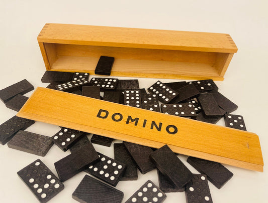 Product image for 'vintage 1970s bulgarian wooden domino set 54 piece classic game in original box' (view 7bd2de)