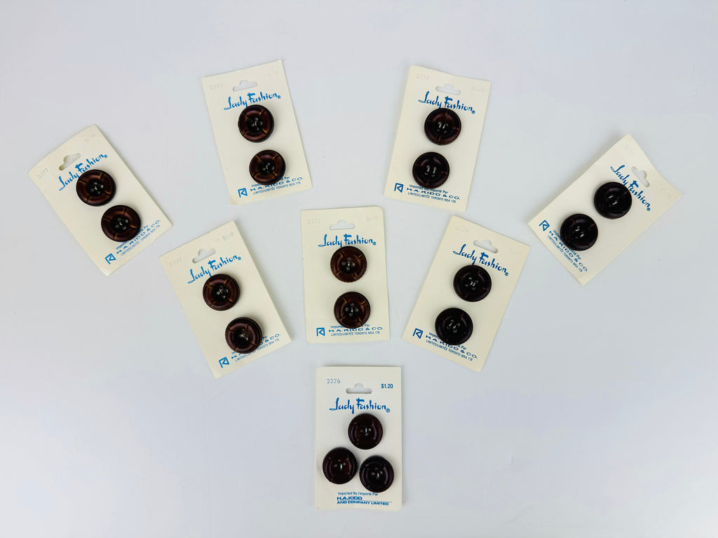 Product image for 'vintage lady fashion brown leather button packs packs sold separately' (view 228af0)