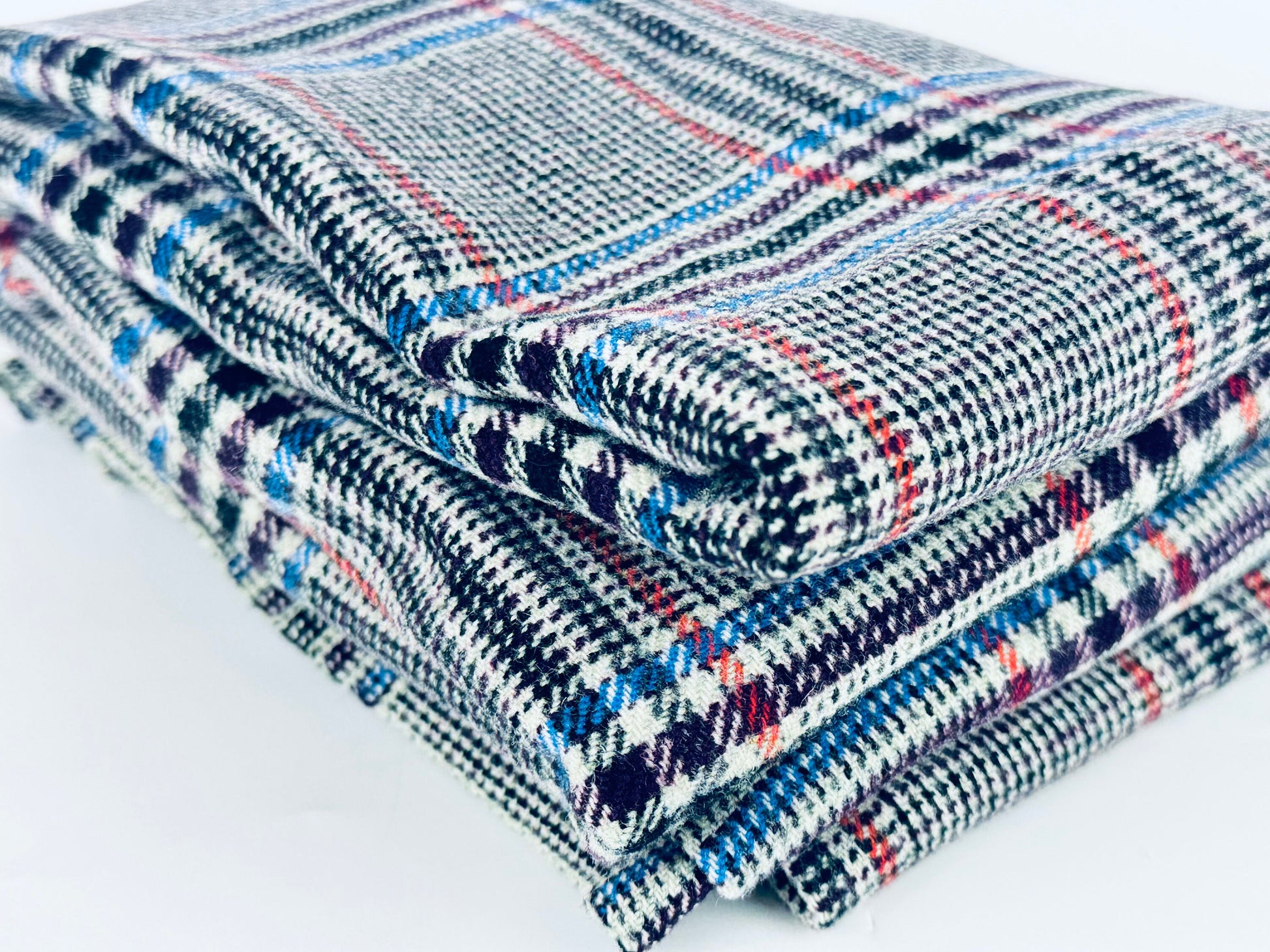 Product image for 'vintage grey black plaid wool fabric various sizes sold separately' (view 291abf)