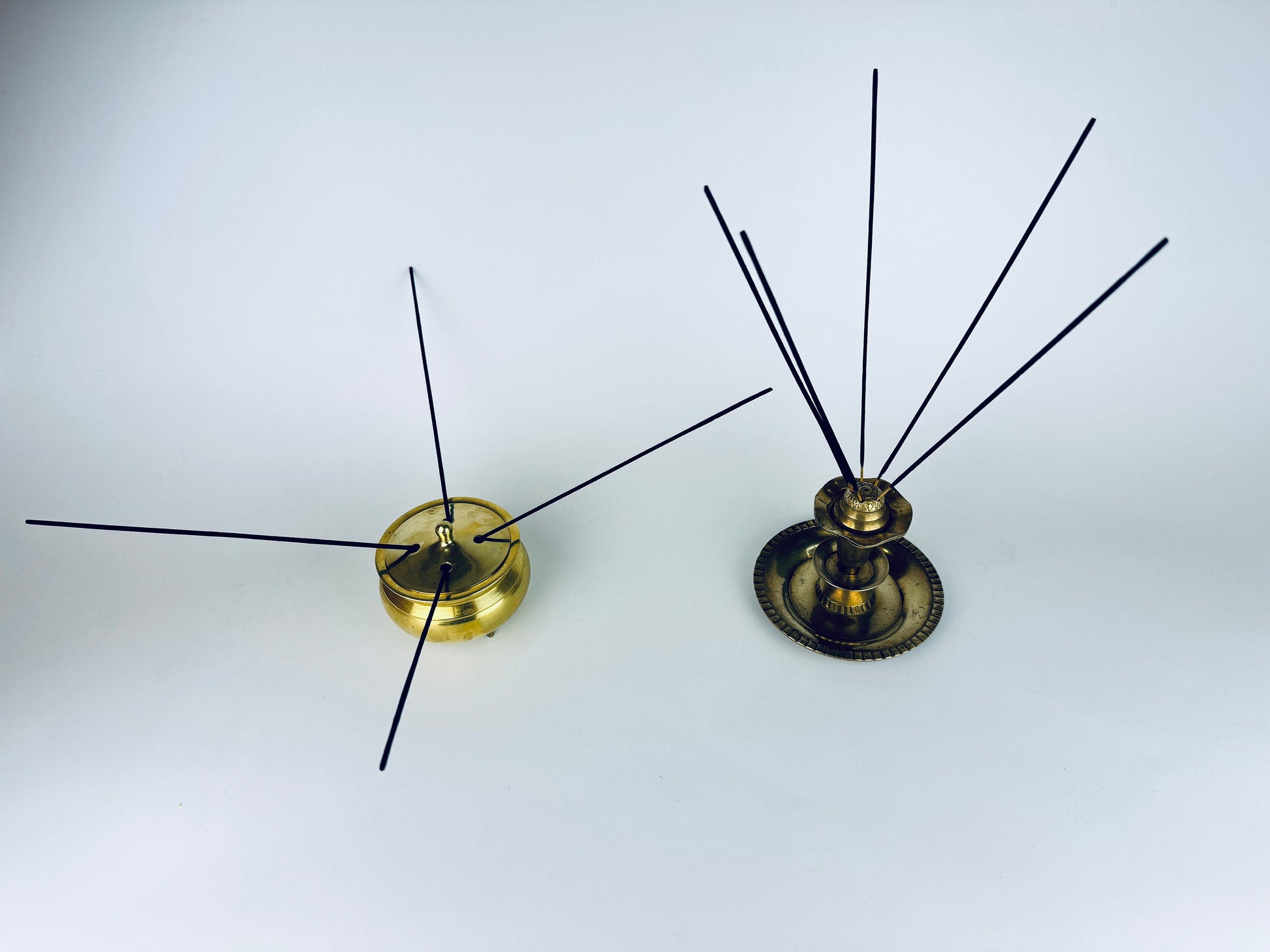 Product image for 'vintage solid brass pedestal incense burner sold separately' (view a5fe0e)