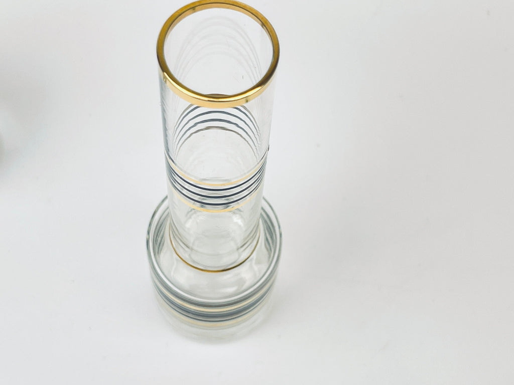 Product image for 'vintage gold black striped small bud glass vases set of two 2' (view 3eb4ec)