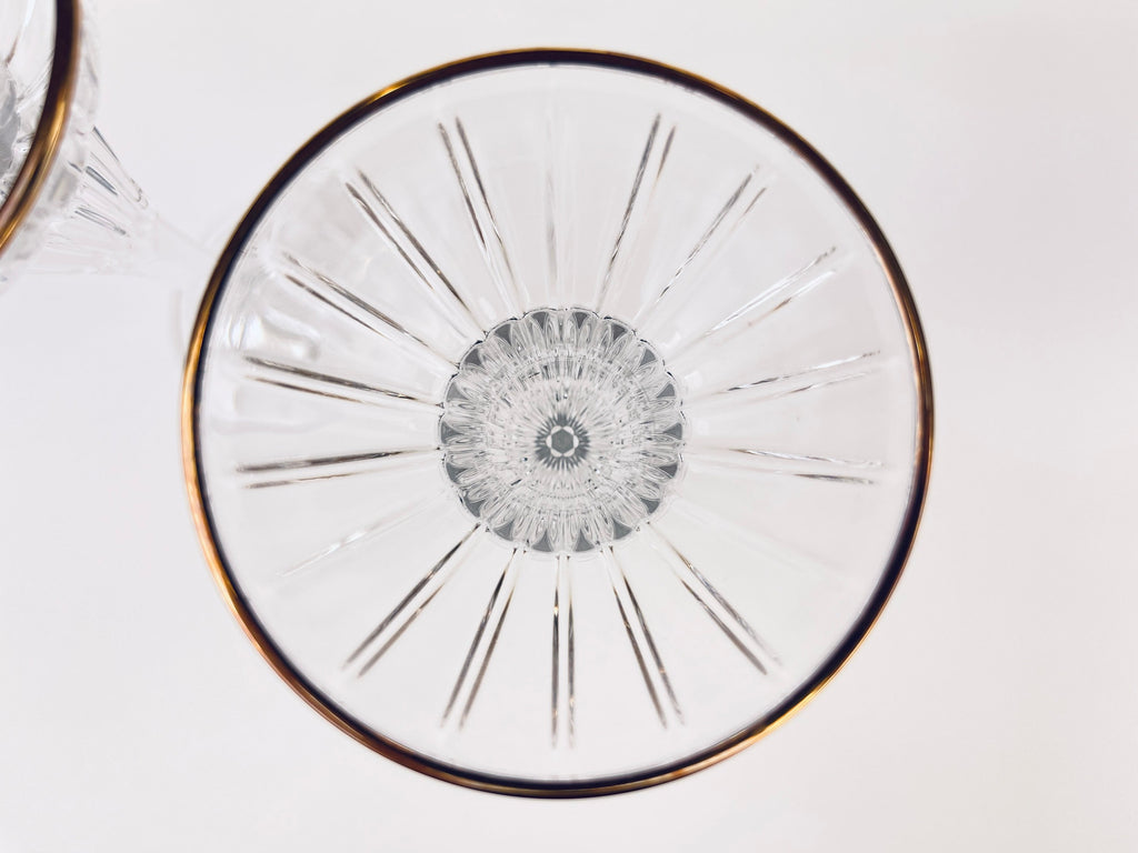 Product image for 'vintage crystal gold rimmed candlestick holders set of 2' (view 0d645a)