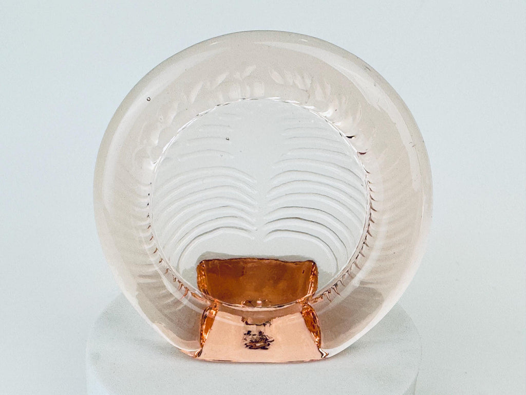 Product image for 'vintage pink glass picture frame oval or round 1980s 90s solid pressed glass vanity frame sold separately' (view 98158e)
