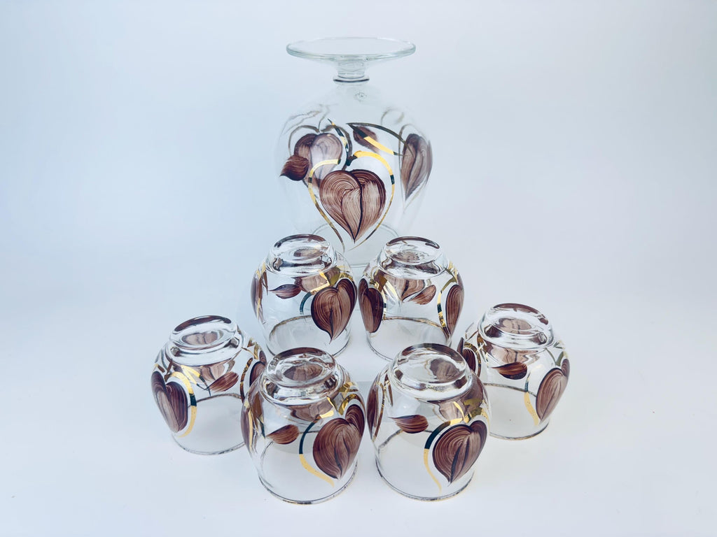 Product image for 'vintage enchant ware brandy snifter roly poly glass barware set made in canada' (view bfa3ce)