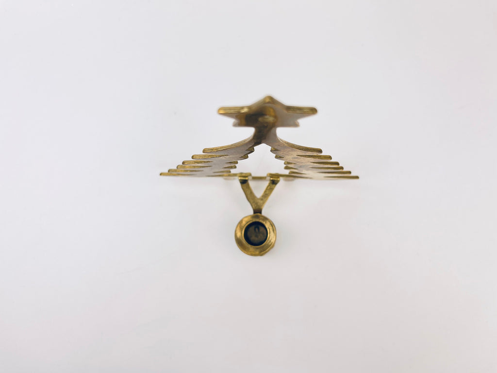 Product image for 'vintage brass christmas tree candelabra single candlestick holder aged metal patina made in italy' (view 158203)