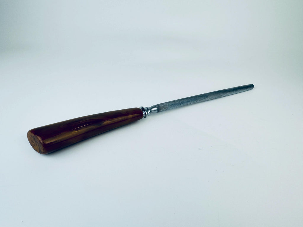 Product image for 'vintage forged steel sheffield bakelite knife sharpener made in england' (view 051f7a)