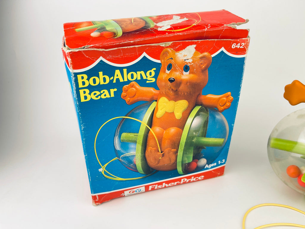 Product image for 'vintage bob along bear fisher price pull toy made in usa' (view c62181)