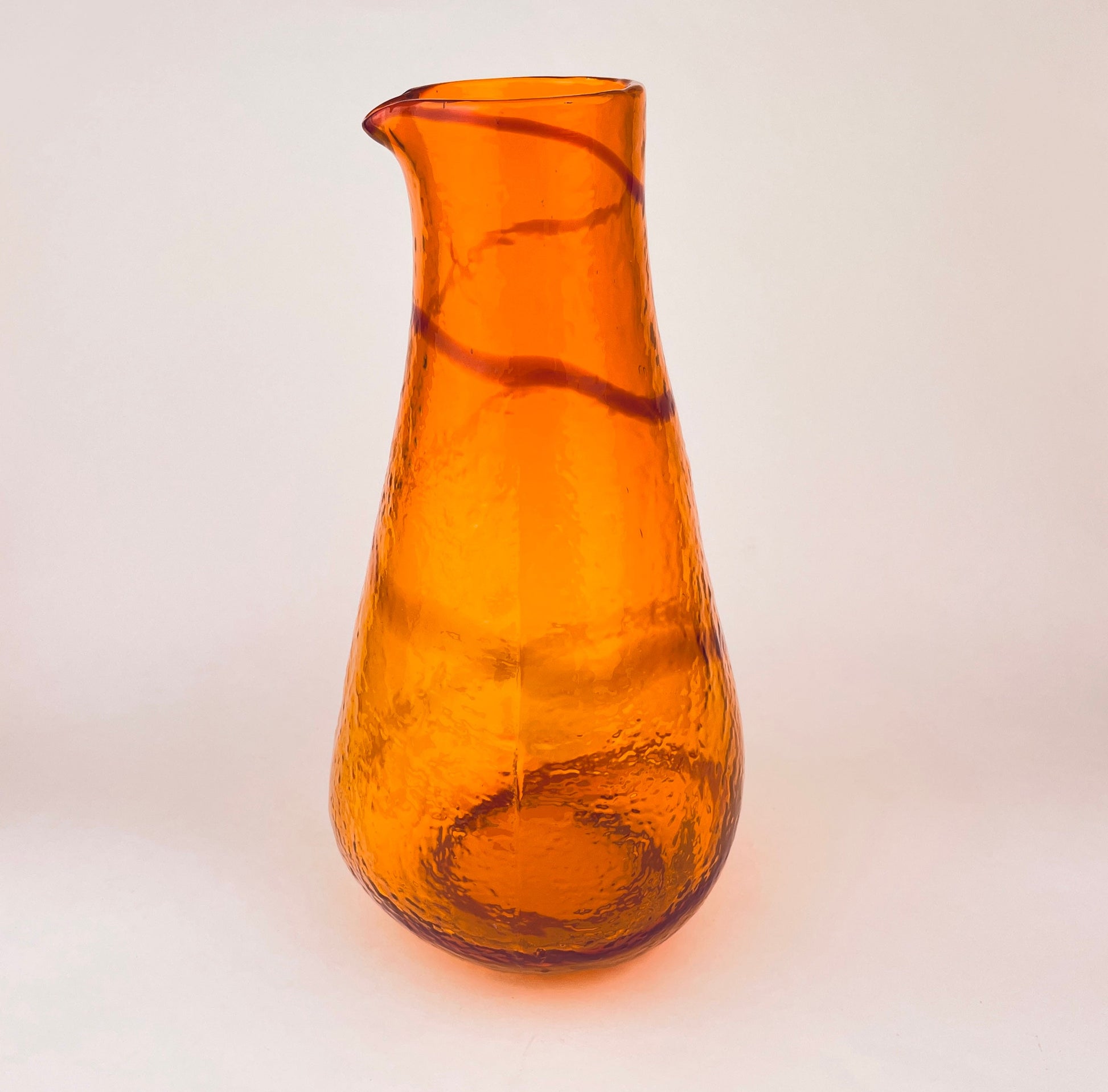 Product image for 'vintage hand blown orange swirl glassware set decanter cups' (view a7f062)