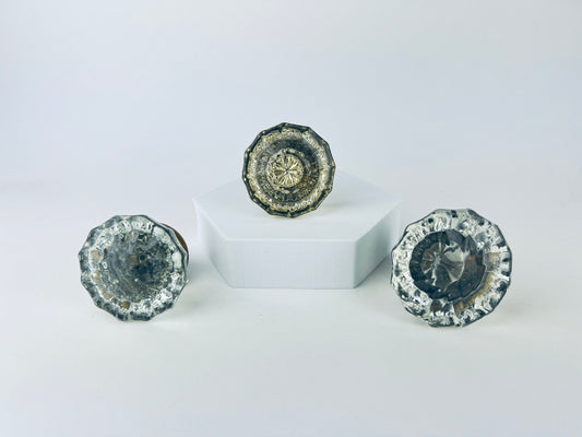Product image for 'vintage antique glass brass dummy door knob handle aged metal patina architectural salvage rustic hardware decor sold separately' (view fa34e8)