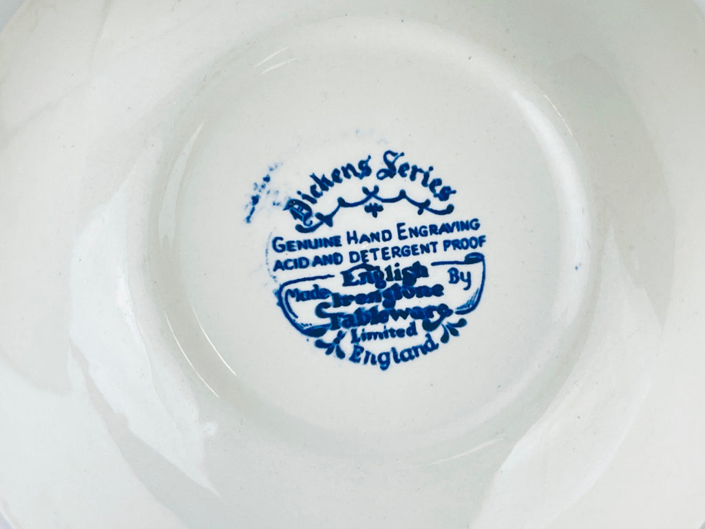 Product image for 'vintage dickens series blue transferware english ironstone bowl made in england sold separately' (view 1ef856)