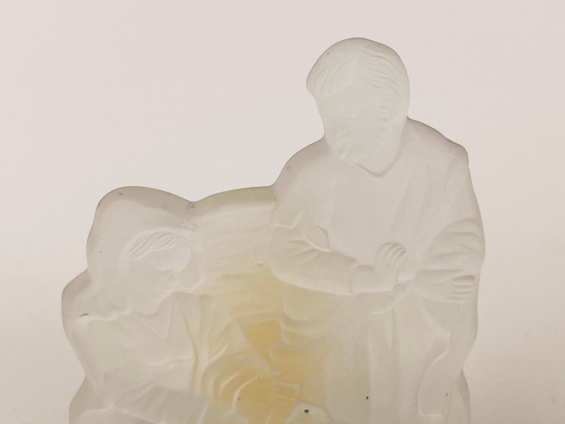 Product image for 'vintage frosted glass christmas votive candleholder mary joseph jesus nativity scene' (view 568aa7)