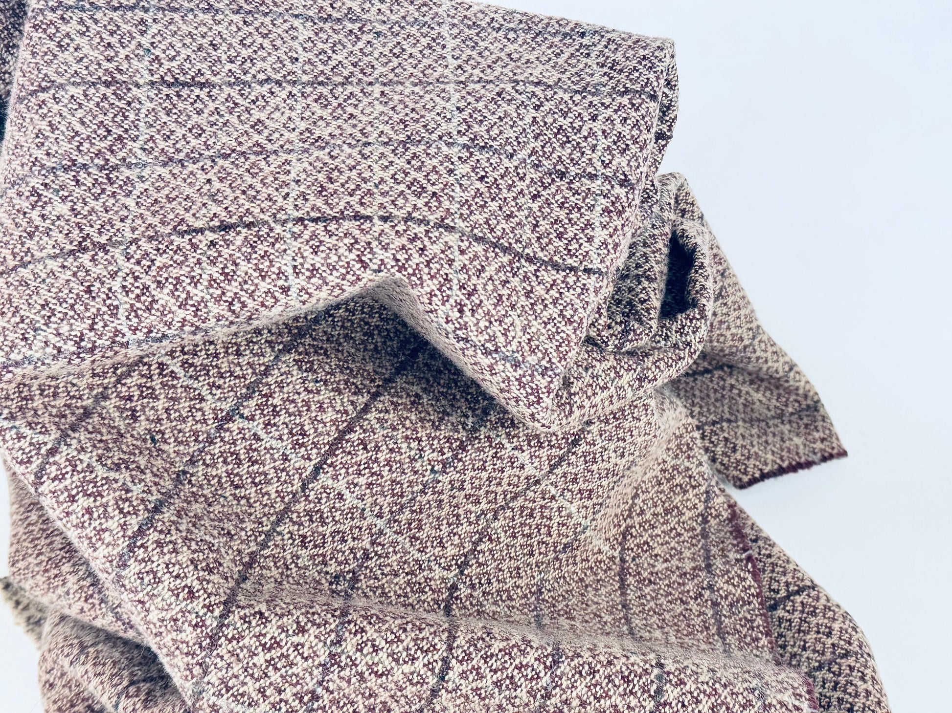Product image for 'vintage brown beige striped wool fabric 37 x 60' (view 3e75b3)