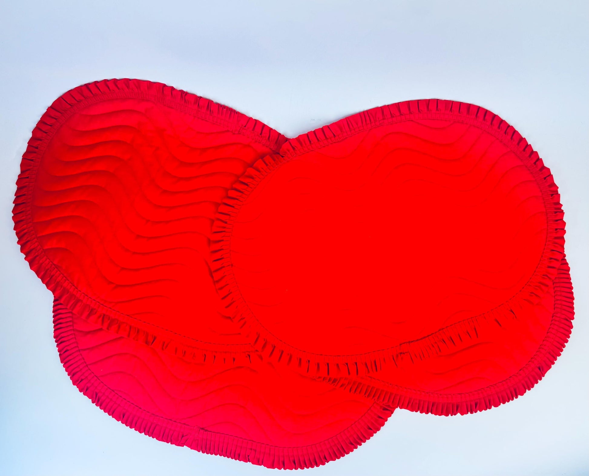 Product image for 'vintage red quilted place mats set of four 4 valentines tablescape' (view 153a3b)