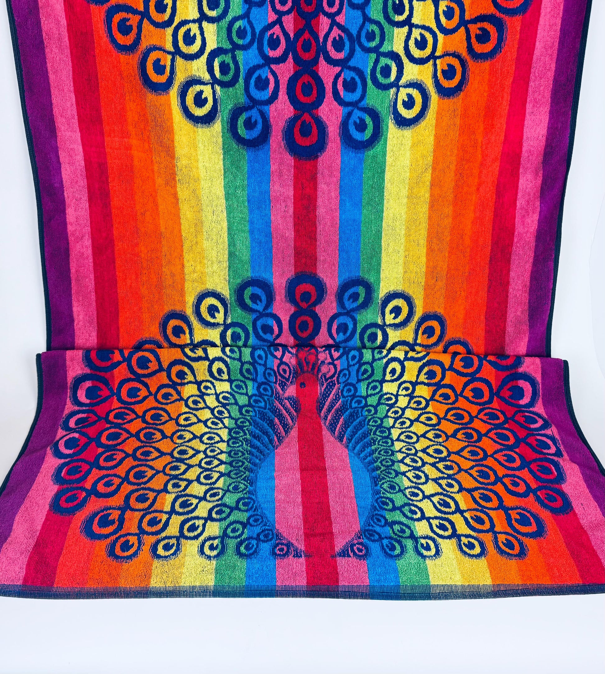 Product image for 'vintage oversized rainbow peacock beach shower towel 100 cotton' (view 55ac75)